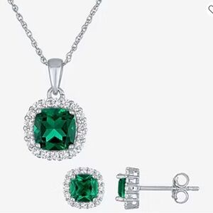 Danecraft sliver plated cubic Zirconia Necklace and Earrings